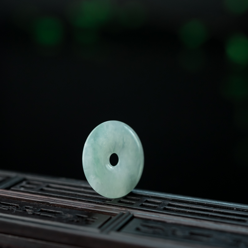 糯冰种翡翠平安扣吊坠-红掌柜