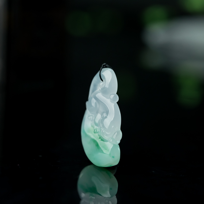 飘翠翡翠招财鼠吊坠-红掌柜