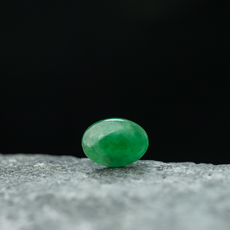 缅甸天然糯种翡翠戒面-红掌柜