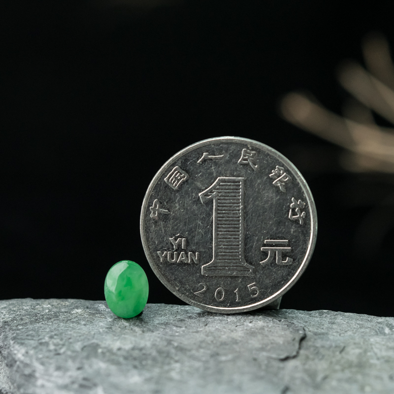 糯种翡翠戒面-红掌柜