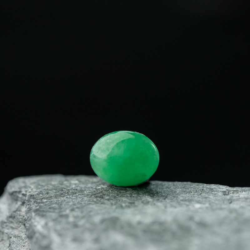 缅甸天然糯种翡翠戒面-红掌柜