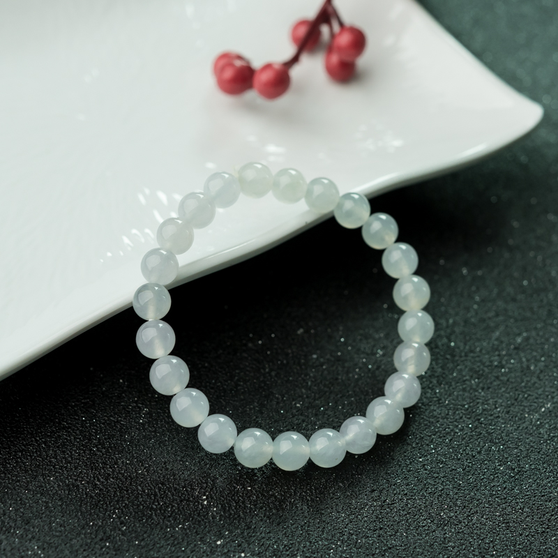 缅甸天然翡翠手串-红掌柜