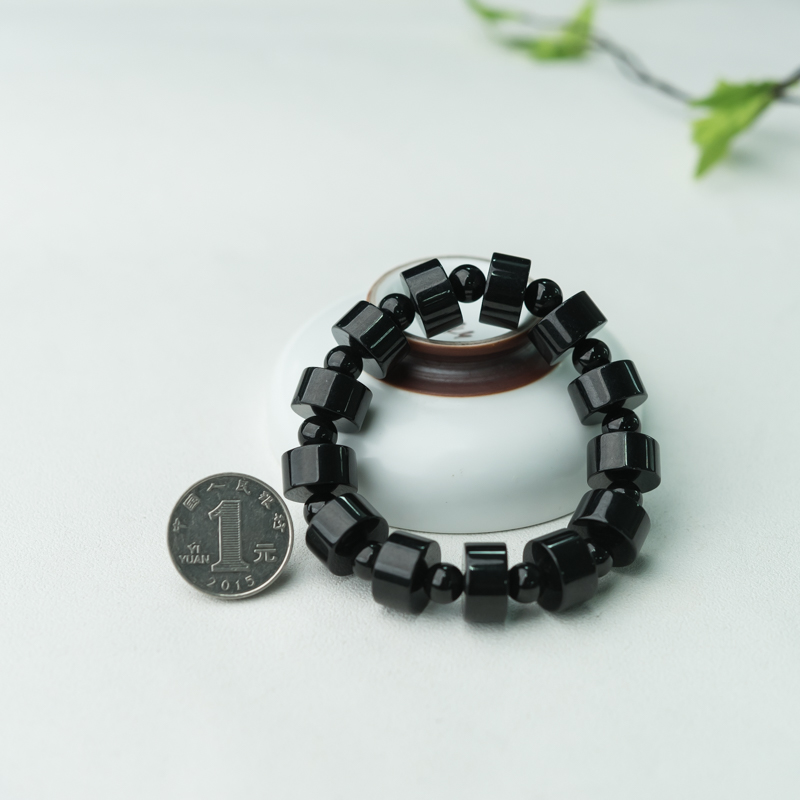 天然墨翠手串-红掌柜