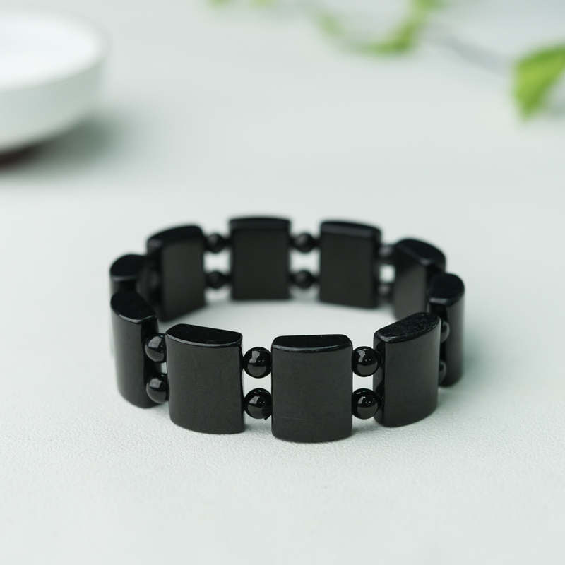 缅甸天然糯种墨翠手串-红掌柜