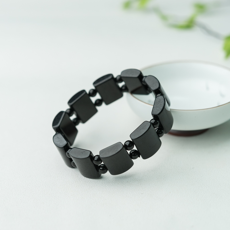 天然糯种墨翠手串-红掌柜