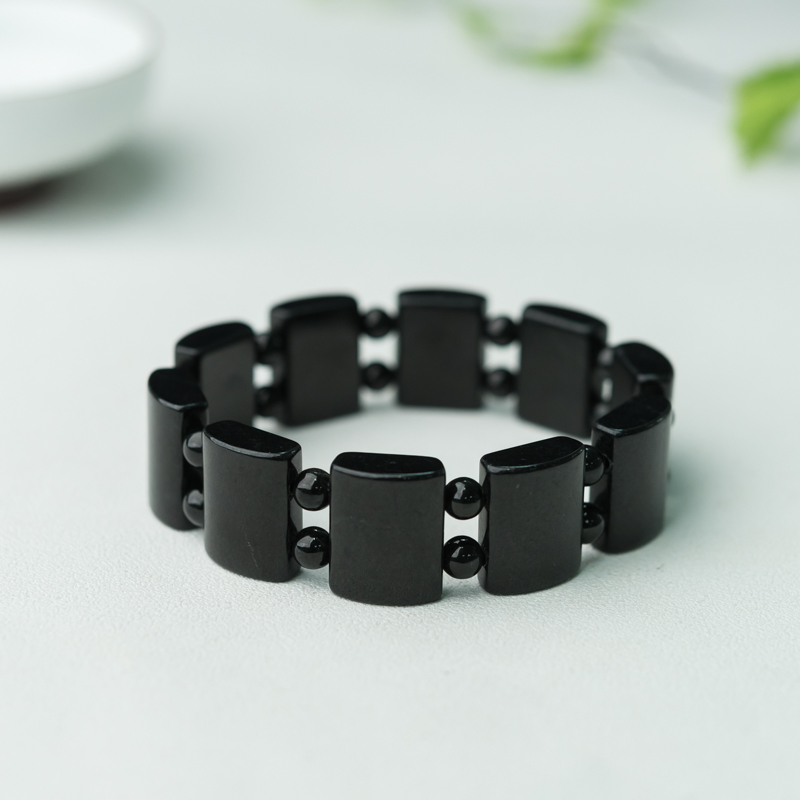 缅甸天然墨翠手串-红掌柜