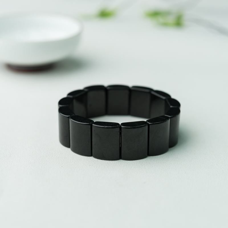 缅甸天然糯种墨翠手串-红掌柜