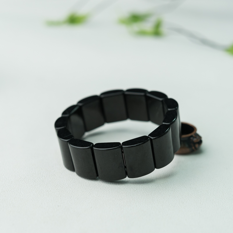 天然糯种墨翠手串-红掌柜