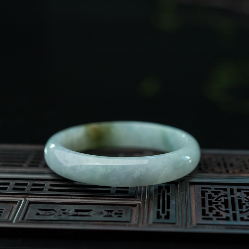 59mm糯冰种翡翠平安镯-红掌柜