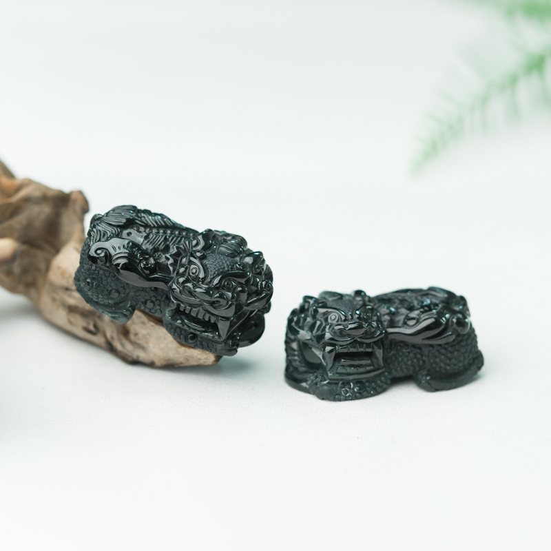 缅甸天然糯种墨翠貔貅吊坠-红掌柜