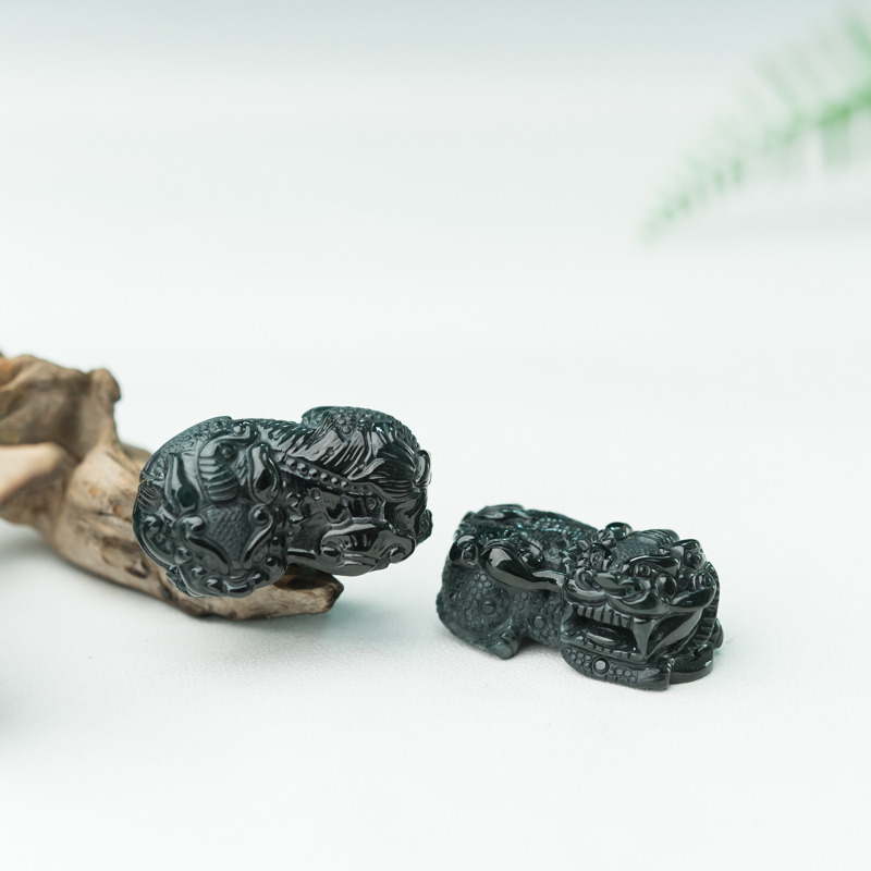 缅甸天然糯种墨翠吊坠-红掌柜