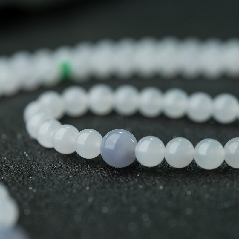 糯冰种翡翠108佛珠-红掌柜