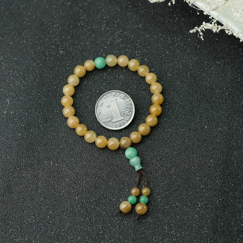 黄翡手串-红掌柜