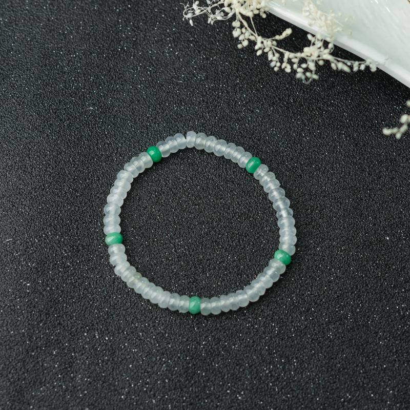 缅甸天然糯冰种翡翠手串-红掌柜