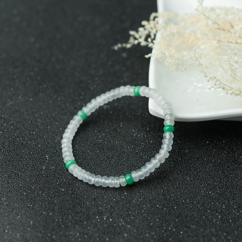 天然糯冰种翡翠手串-红掌柜