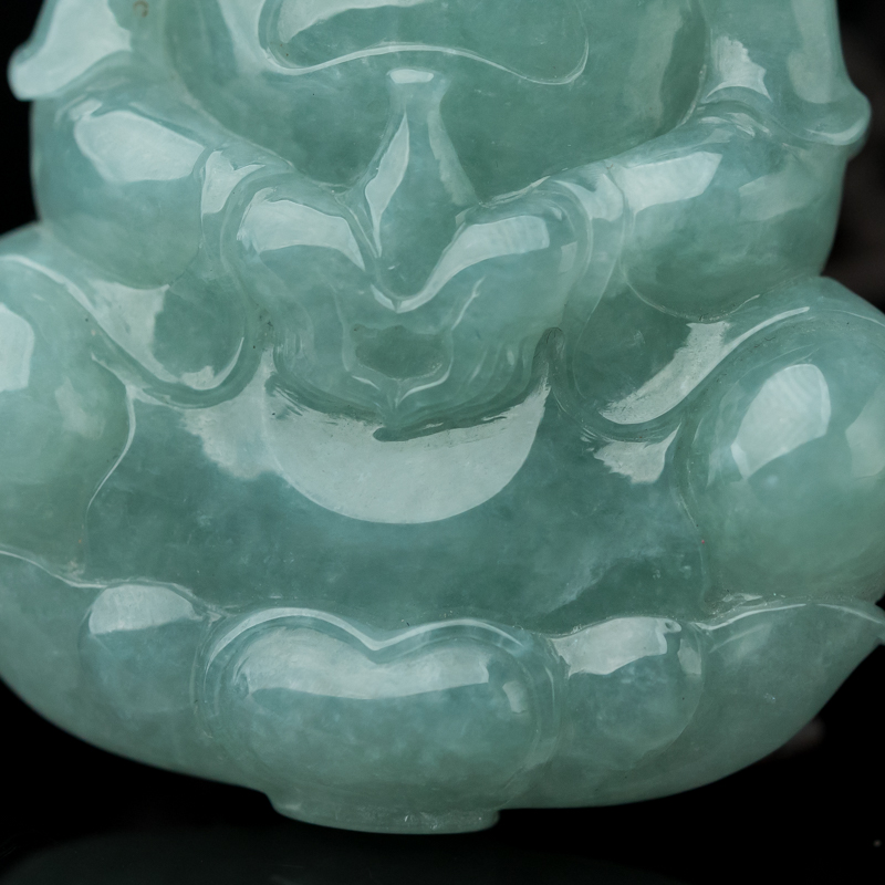 缅甸天然糯种翡翠观音吊坠-红掌柜