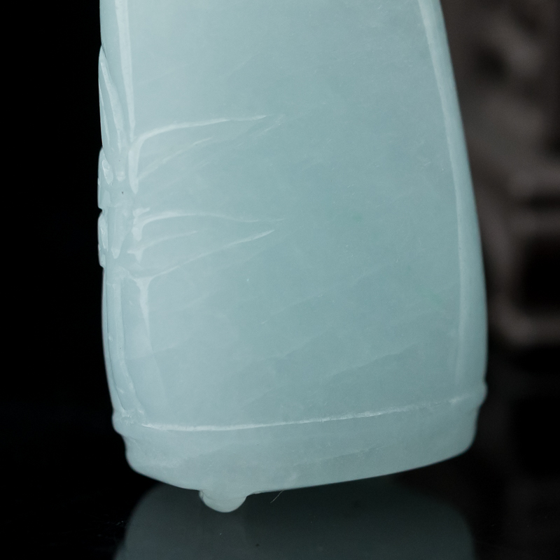 缅甸天然糯种翡翠竹报平安吊坠-红掌柜