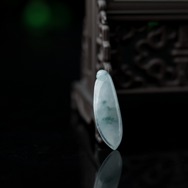 缅甸糯冰种飘花翡翠福瓜吊坠-红掌柜