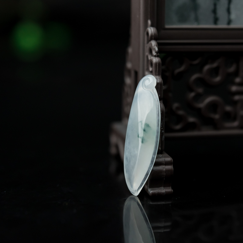 天然糯冰种飘花翡翠福瓜吊坠-红掌柜