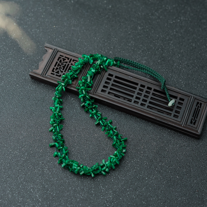 天然糯种翠绿翡翠岁岁平安项链-红掌柜