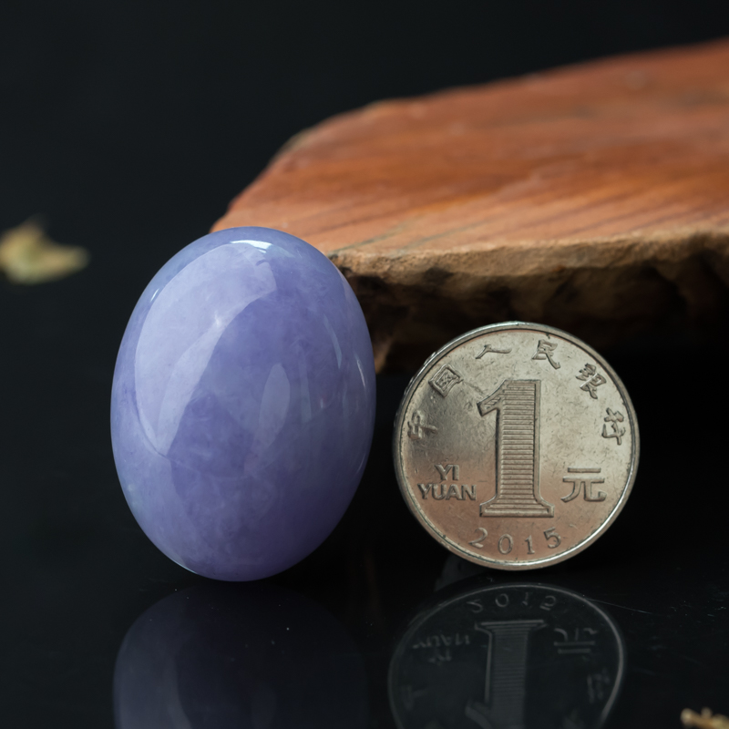 糯种翡翠戒面-红掌柜