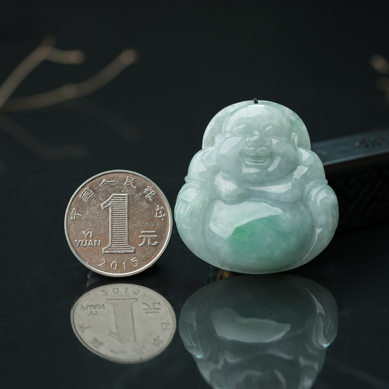 糯种飘翠翡翠吊坠-红掌柜