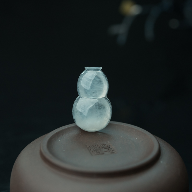 糯冰种翡翠葫芦吊坠-红掌柜