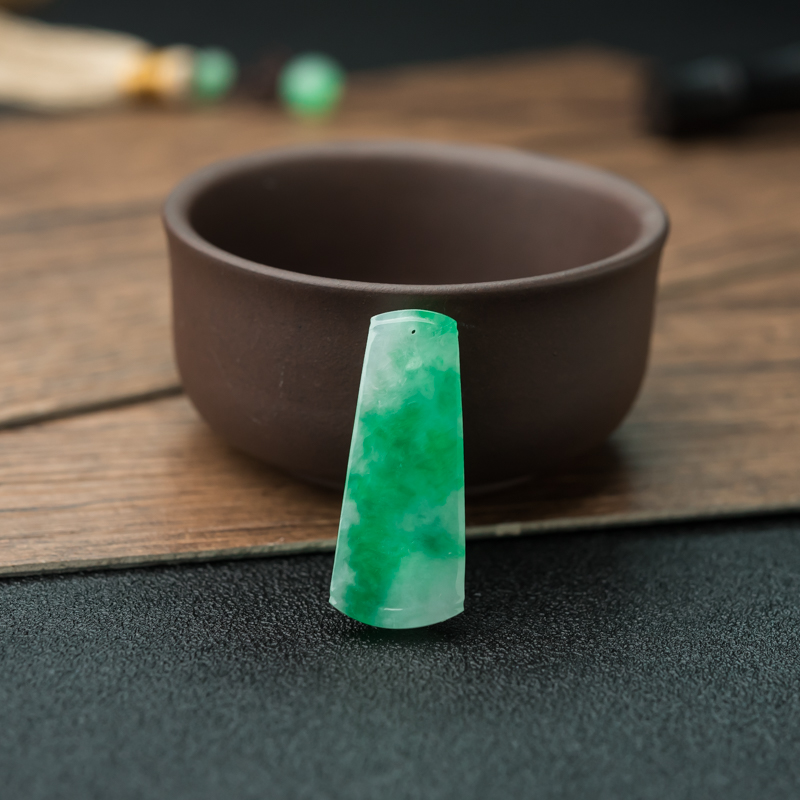 天然缅甸糯种翡翠节节高升吊坠-红掌柜