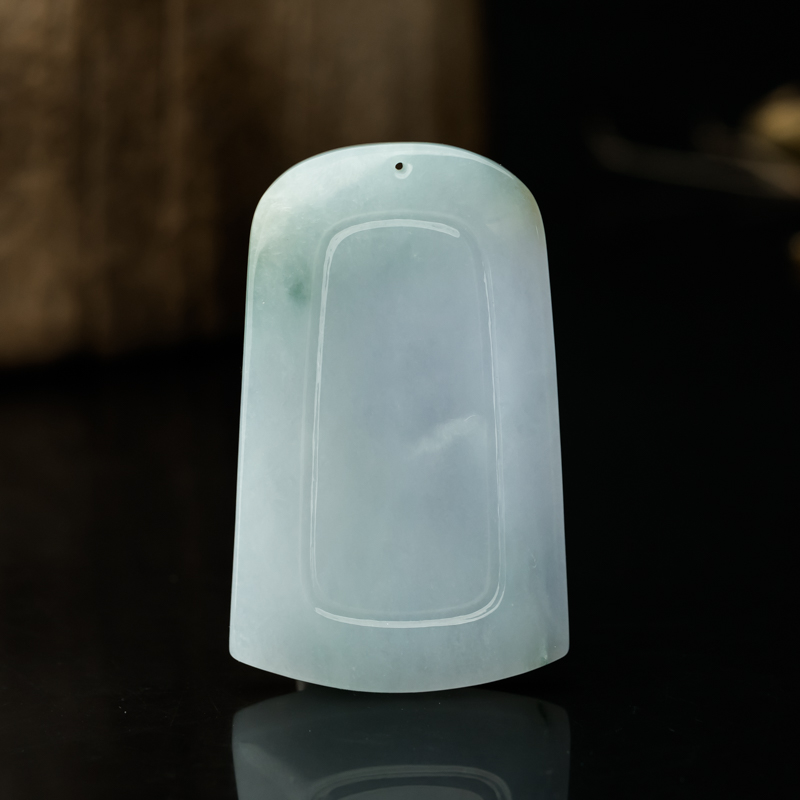 缅甸天然春带彩翡翠玫瑰花吊坠-红掌柜