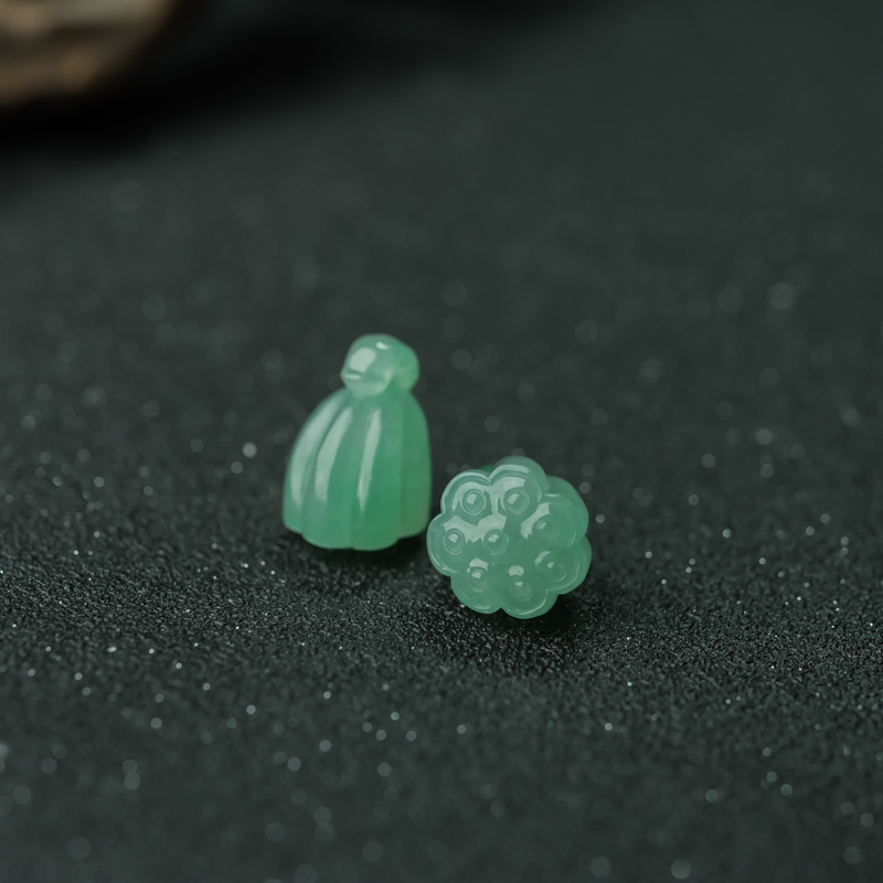 缅甸天然糯冰种晴水翡翠连生贵子吊坠-红掌柜
