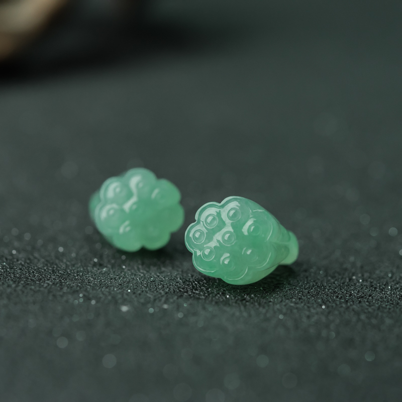 缅甸天然糯冰种翡翠连生贵子吊坠-红掌柜