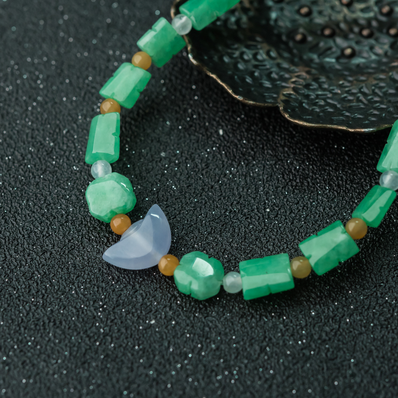 缅甸天然糯冰种翡翠单圈手串-红掌柜