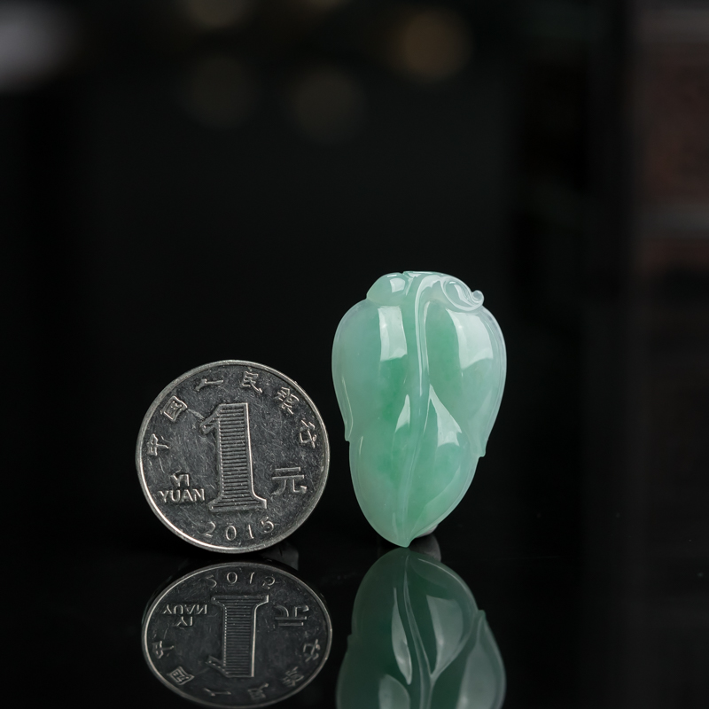 糯种翡翠金枝玉叶吊坠-红掌柜