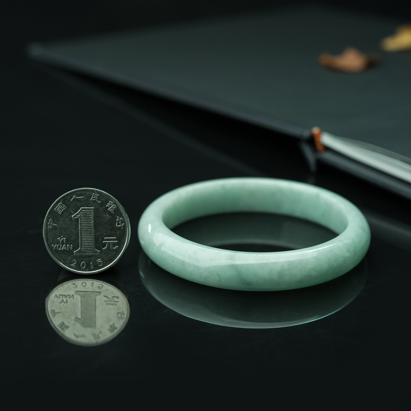 糯种翡翠手镯-红掌柜