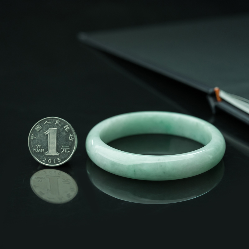 糯种翡翠手镯-红掌柜