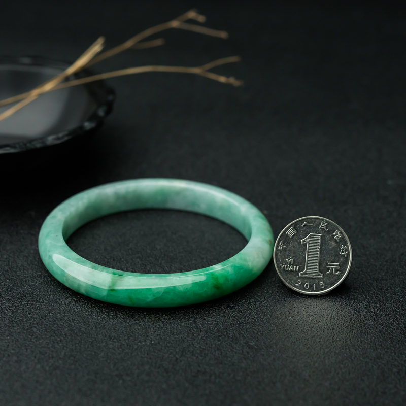 糯种翡翠手镯-红掌柜