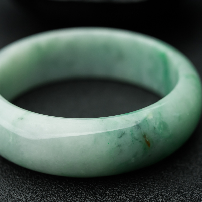 缅甸天然糯种翡翠手镯-红掌柜