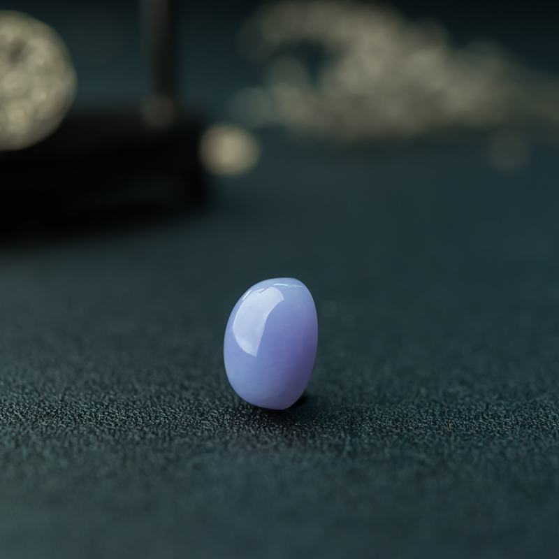 天然糯种紫罗兰翡翠戒面-红掌柜