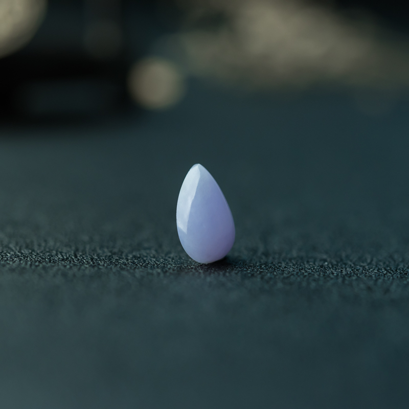 缅甸糯种紫罗兰水滴戒面-红掌柜