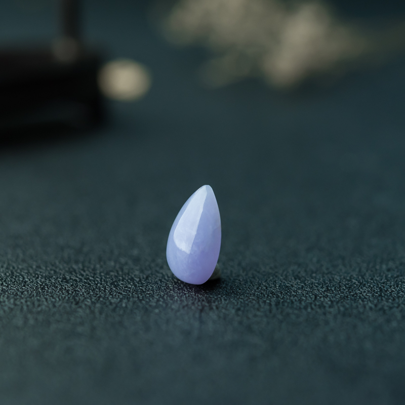 天然糯种紫罗兰水滴戒面-红掌柜