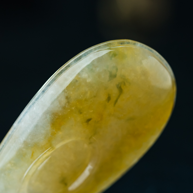 糯冰种黄翡福从天降吊坠-红掌柜