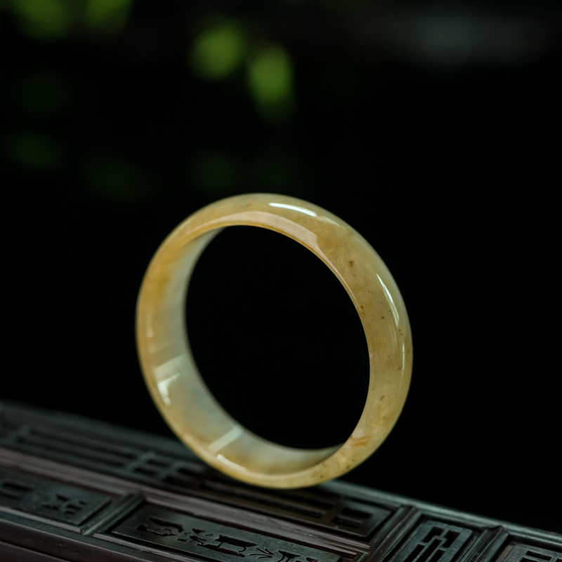 48.2mm糯冰种黄翡平安镯-红掌柜