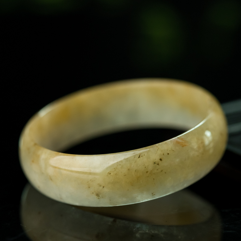 天然黄翡平安镯-红掌柜