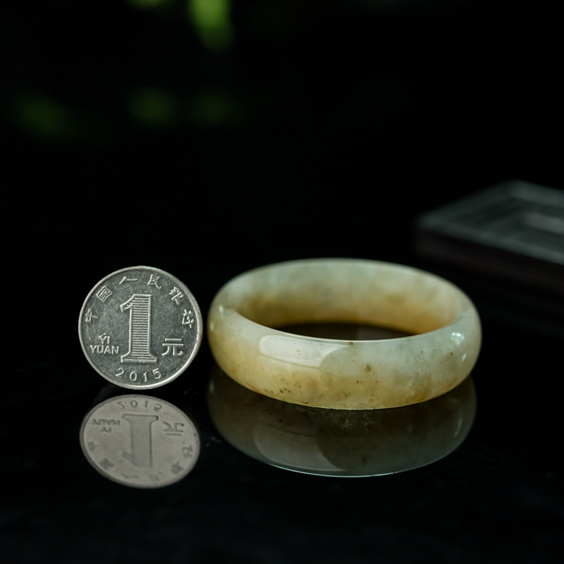 缅甸糯冰种黄翡平安镯-红掌柜