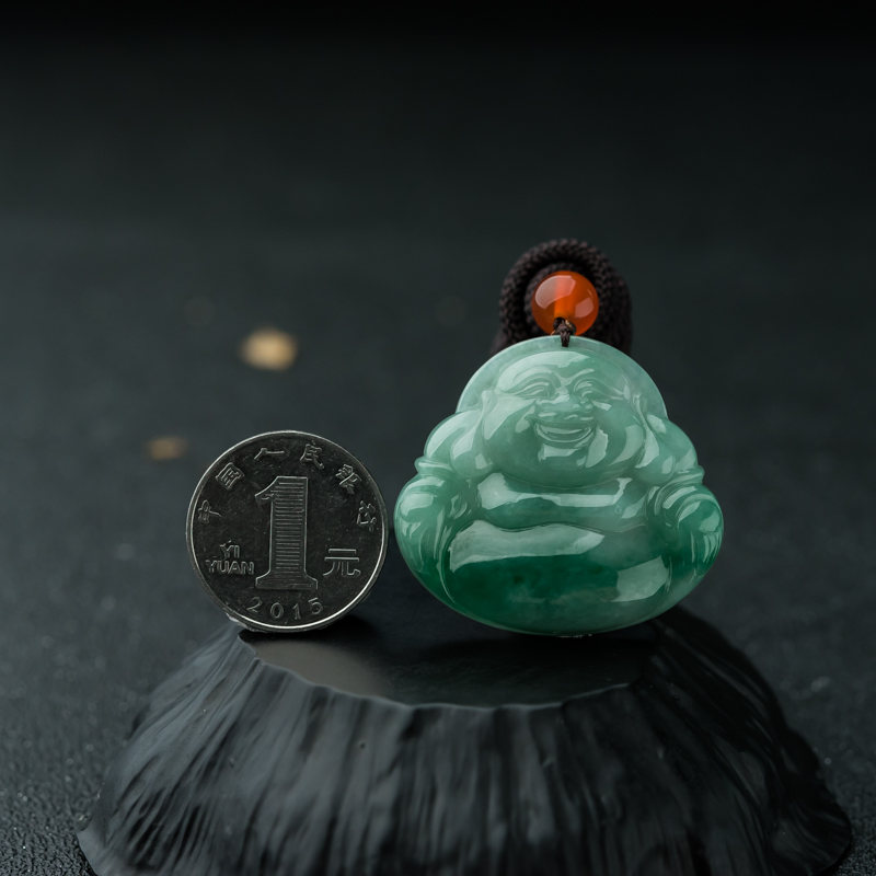 糯种飘翠翡翠吊坠-红掌柜