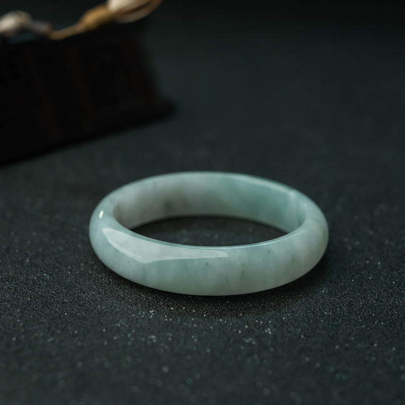 糯冰种翡翠平安镯-红掌柜