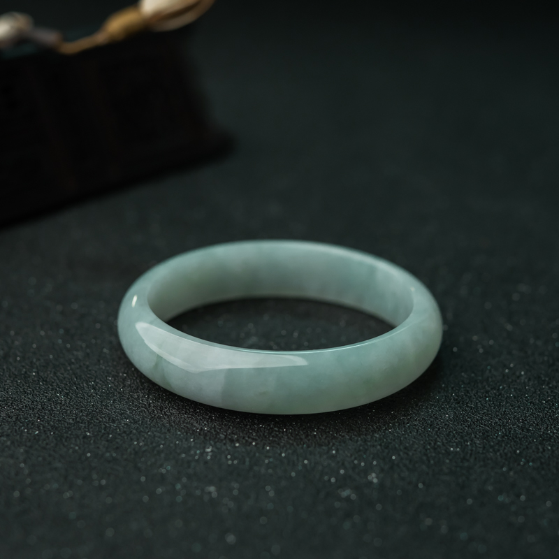 糯冰种翡翠平安镯-红掌柜