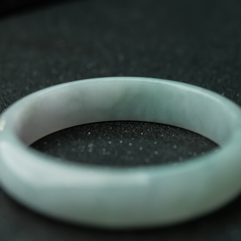 糯冰种蓝水翡翠平安镯-红掌柜