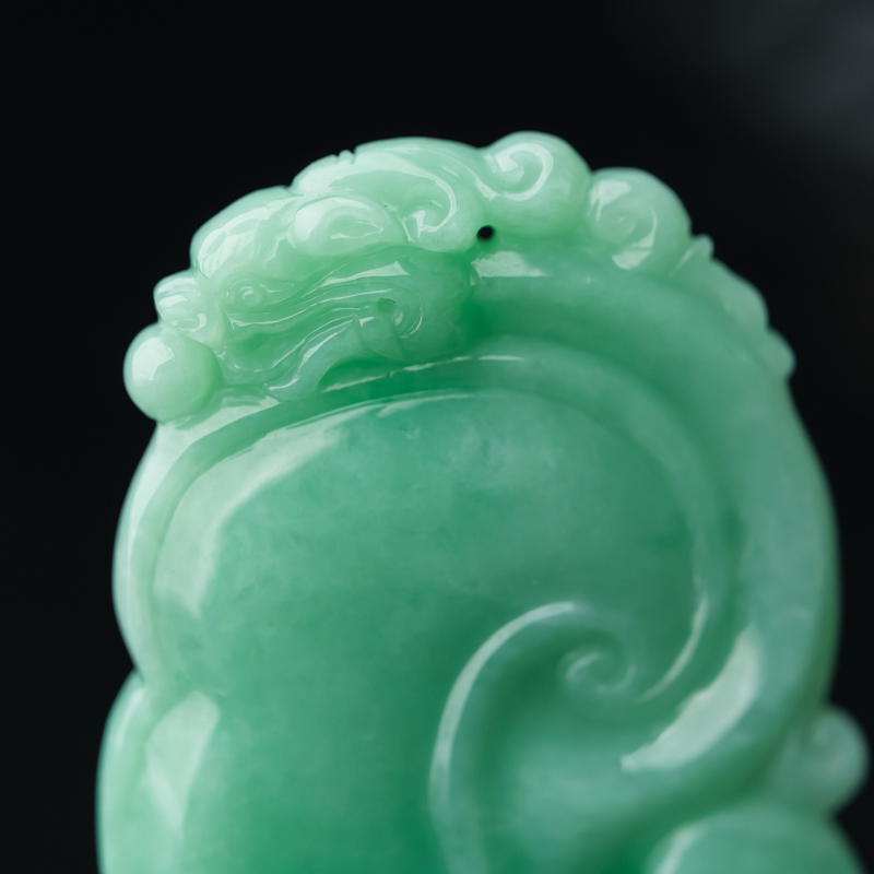 天然翡翠如意吊坠-红掌柜
