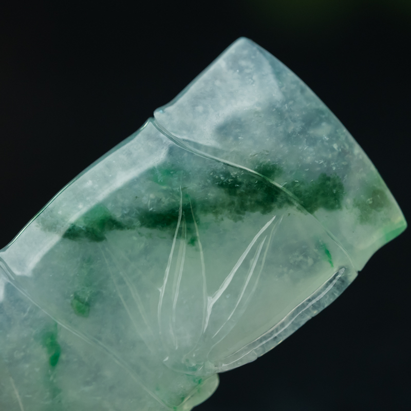 缅甸天然糯冰种翡翠节节高升吊坠-红掌柜
